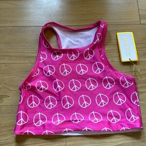 Gold sheep Peace Sign Sports Bra